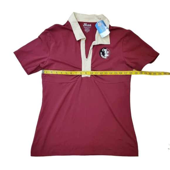 FSU Florida State Seminoles Garnet & Gold Collared Top Size L New - Picture 3 of 5
